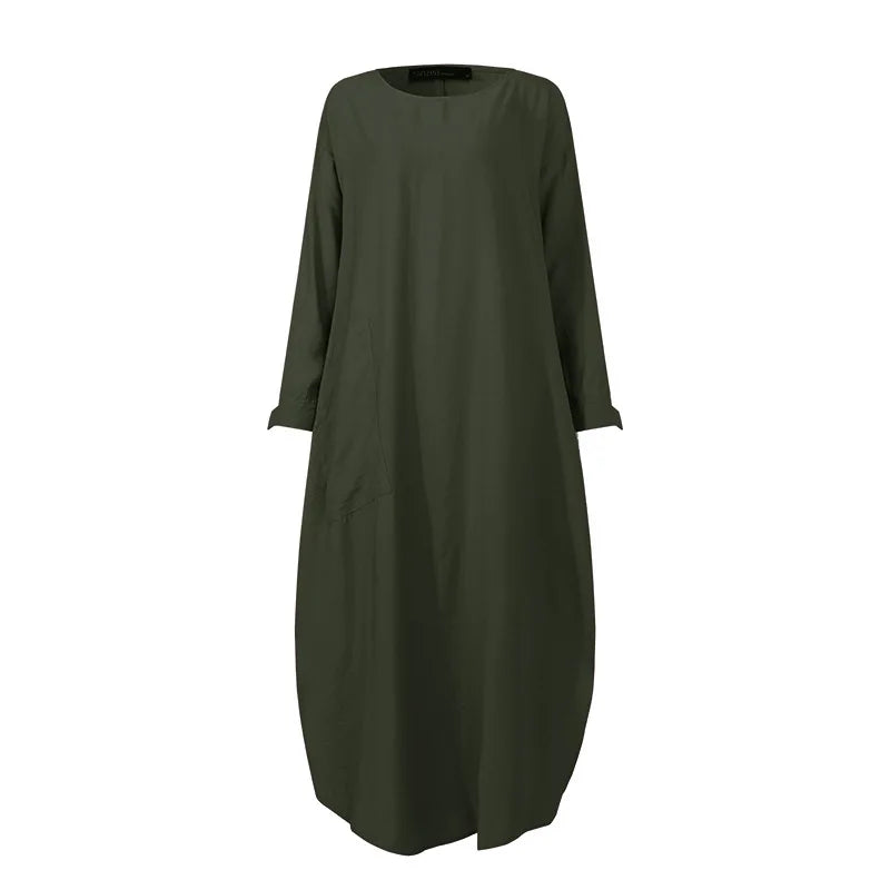 Retro Abaya Midi Dress