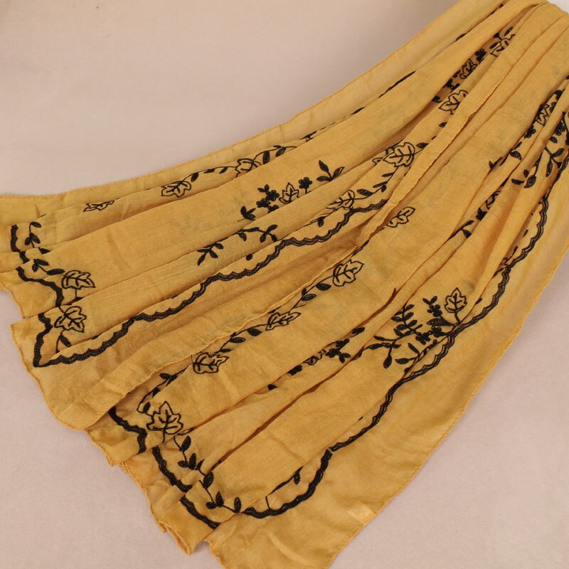 Embroidered Floral Scarf