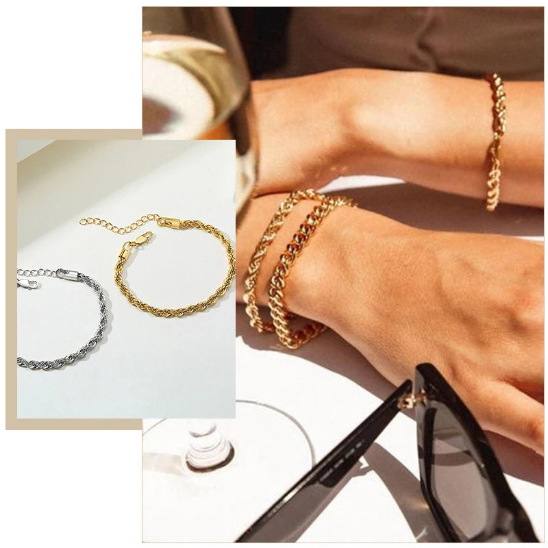 Twisted Rope Chain Bracelet