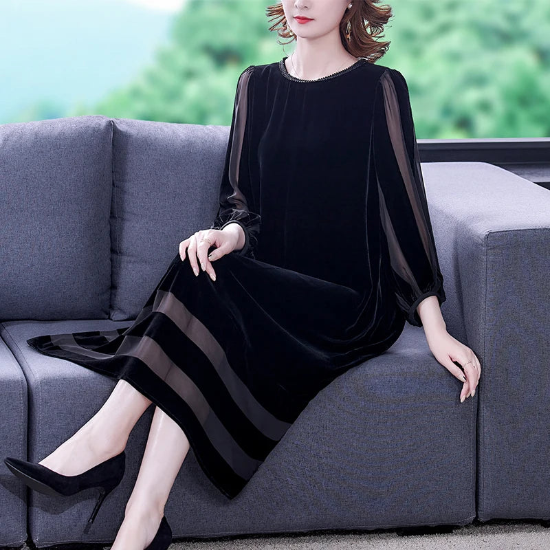 Velvet Loose Maxi Dress