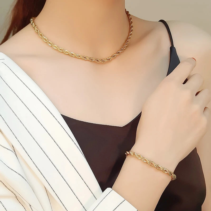 Twisted Rope Chain Bracelet