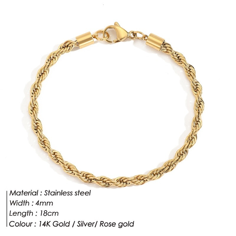 Twisted Rope Chain Bracelet