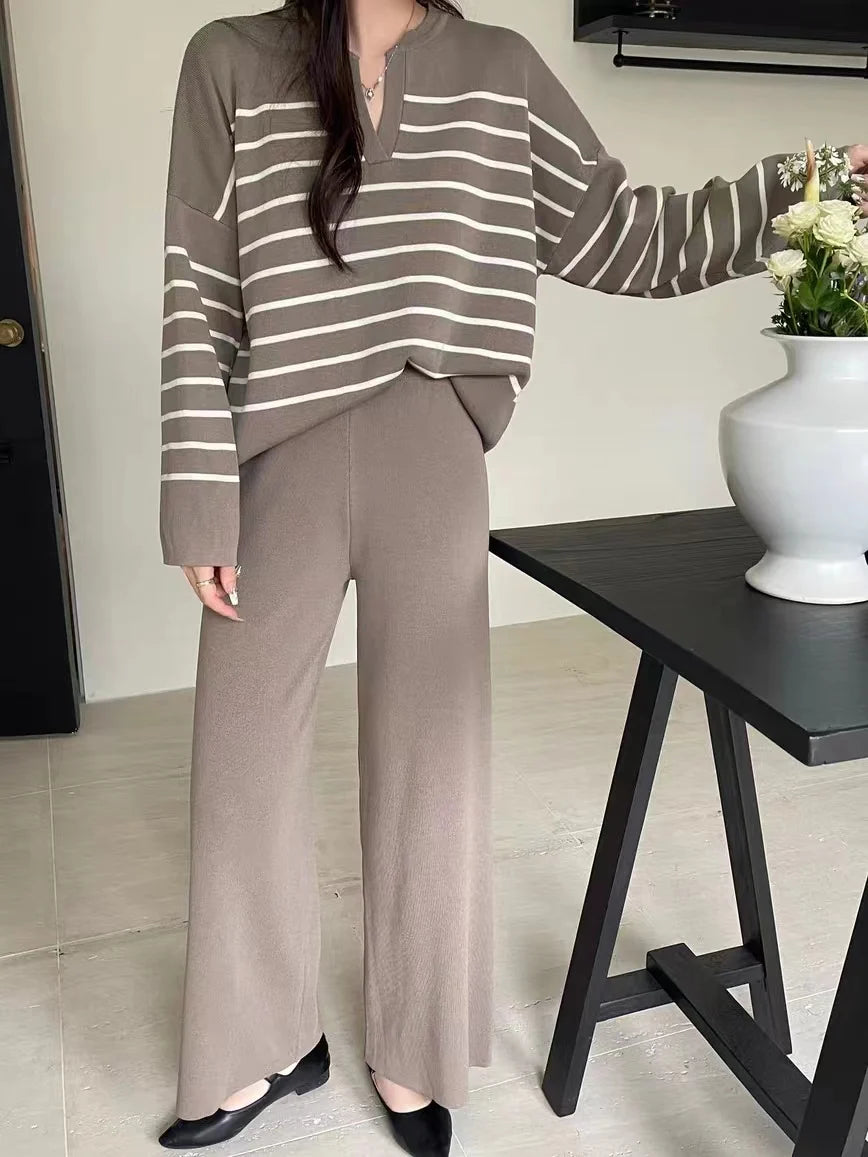 Long Sleeve Top Sweater Pant Set