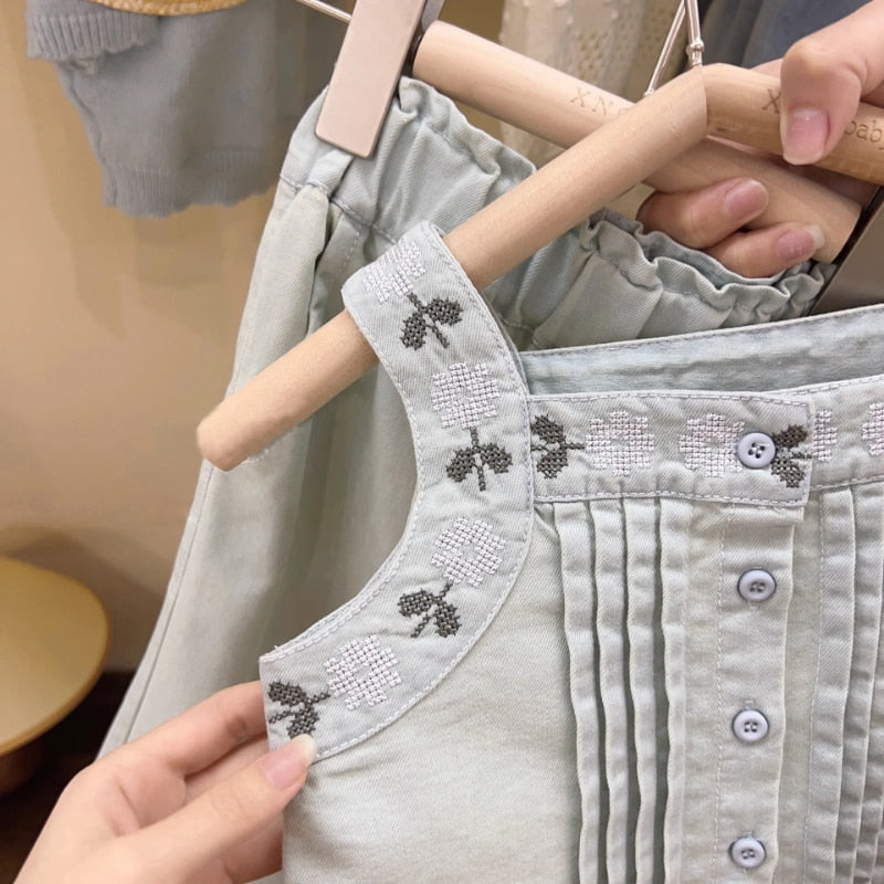 Embroidered Denim Outfit