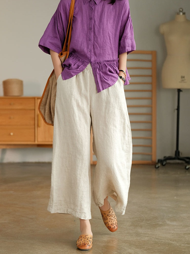 Relaxed-Fit Capri Trousers