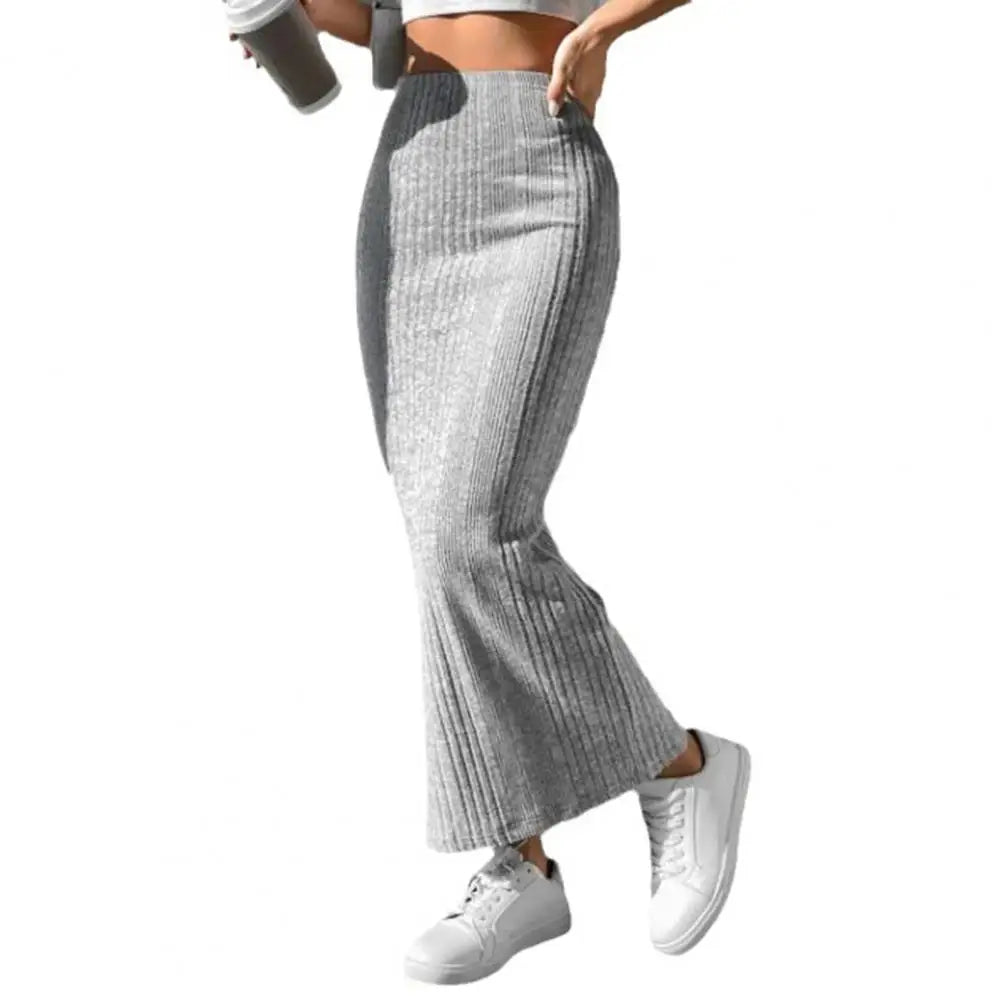 Slim-fit High Waist Knitted Maxi Skirt