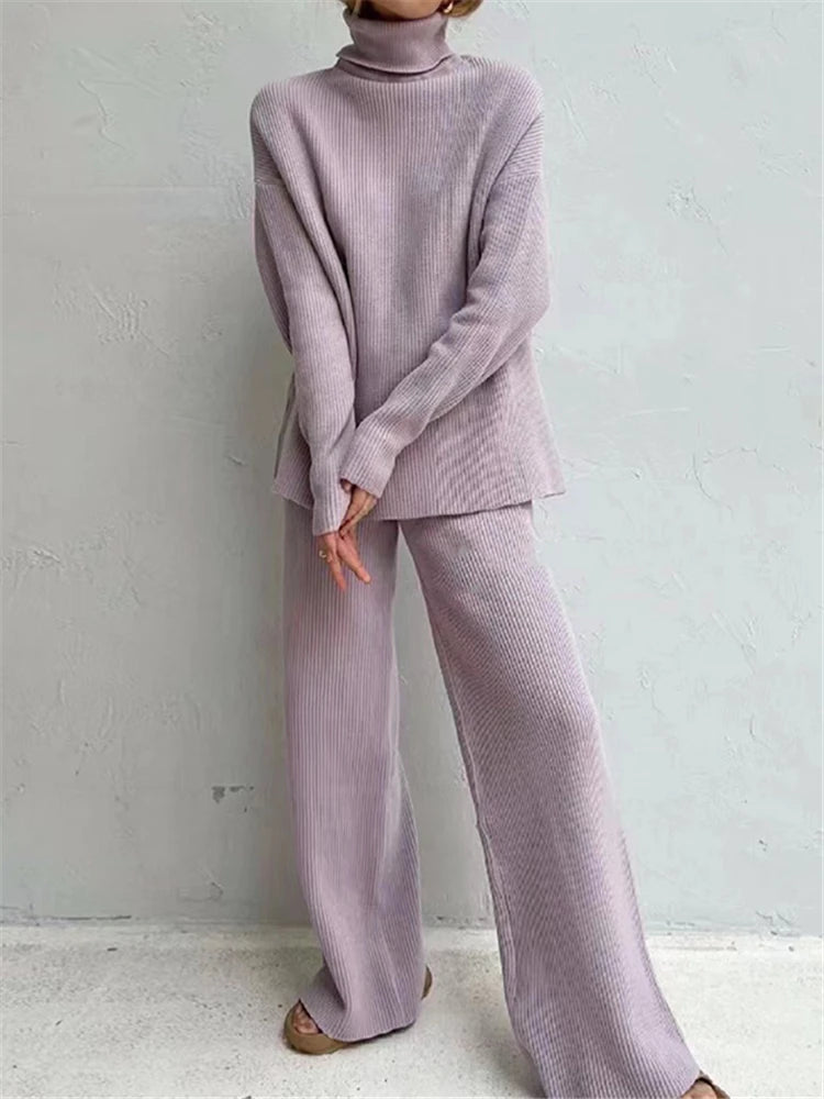 Knitted Tracksuit 2 Piece Women Sets