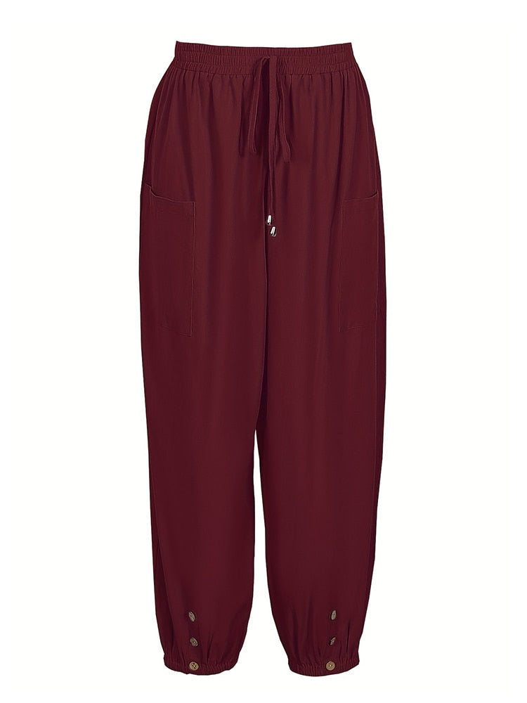 Buttoned Linen Trousers