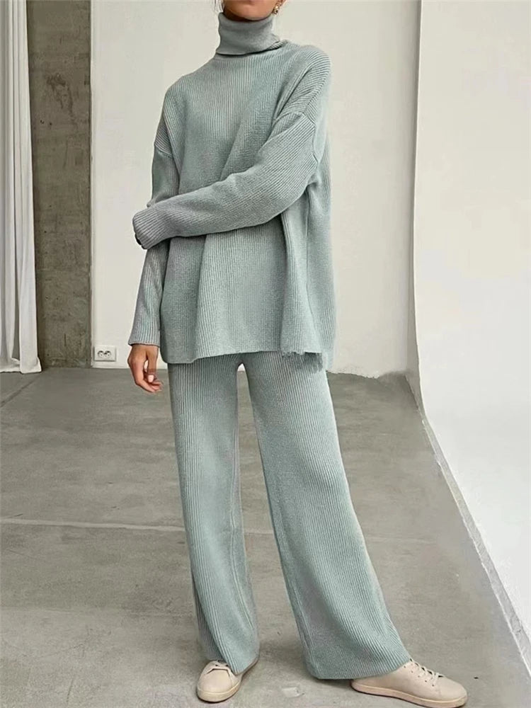 Knitted Tracksuit 2 Piece Women Sets