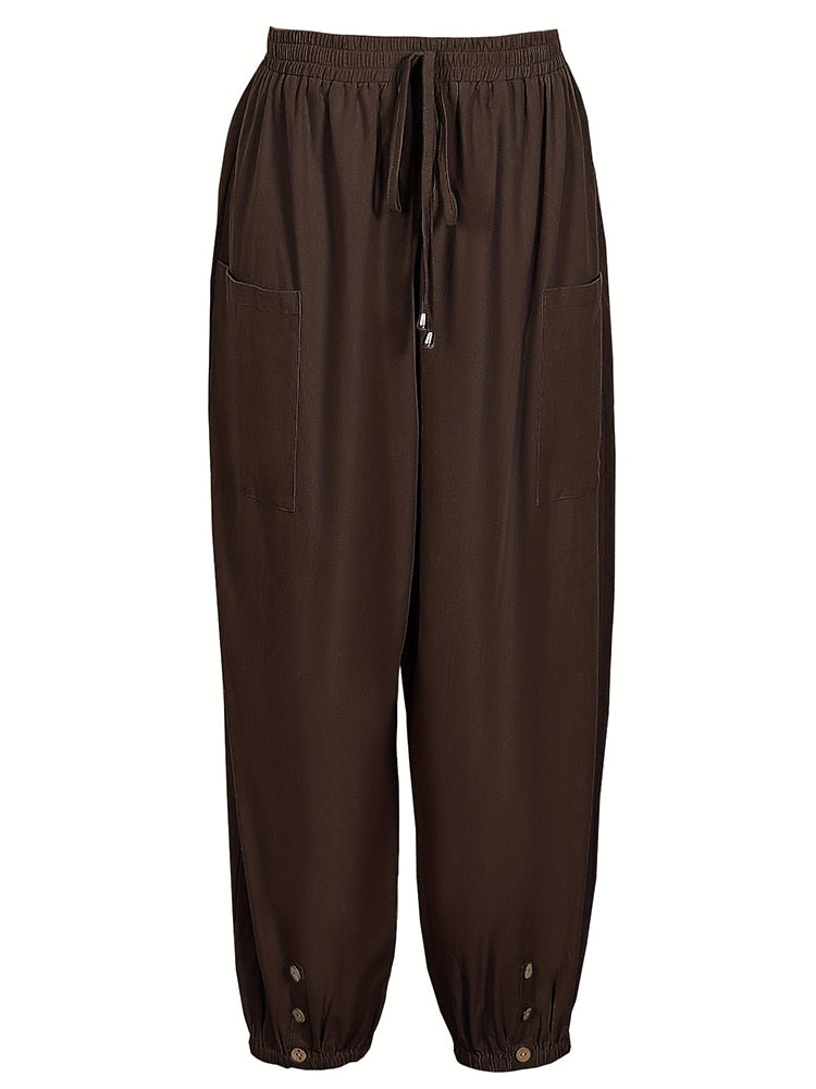 Buttoned Linen Trousers