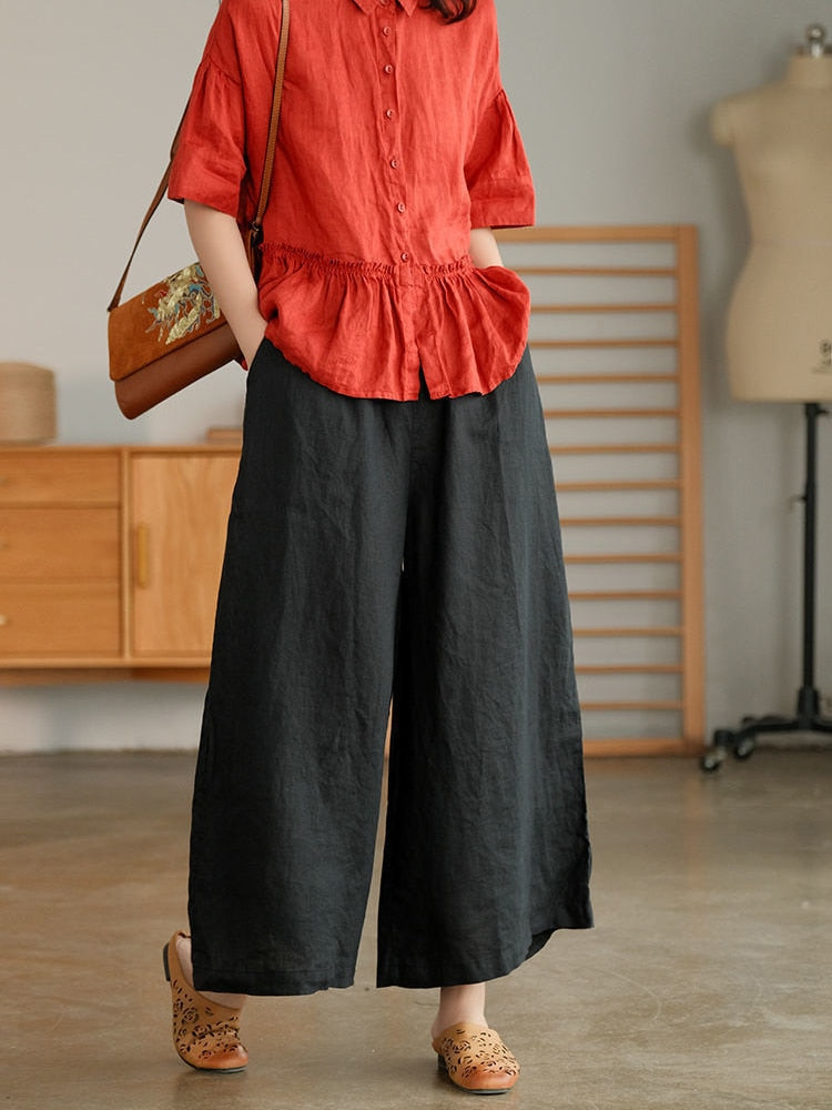 Relaxed-Fit Capri Trousers