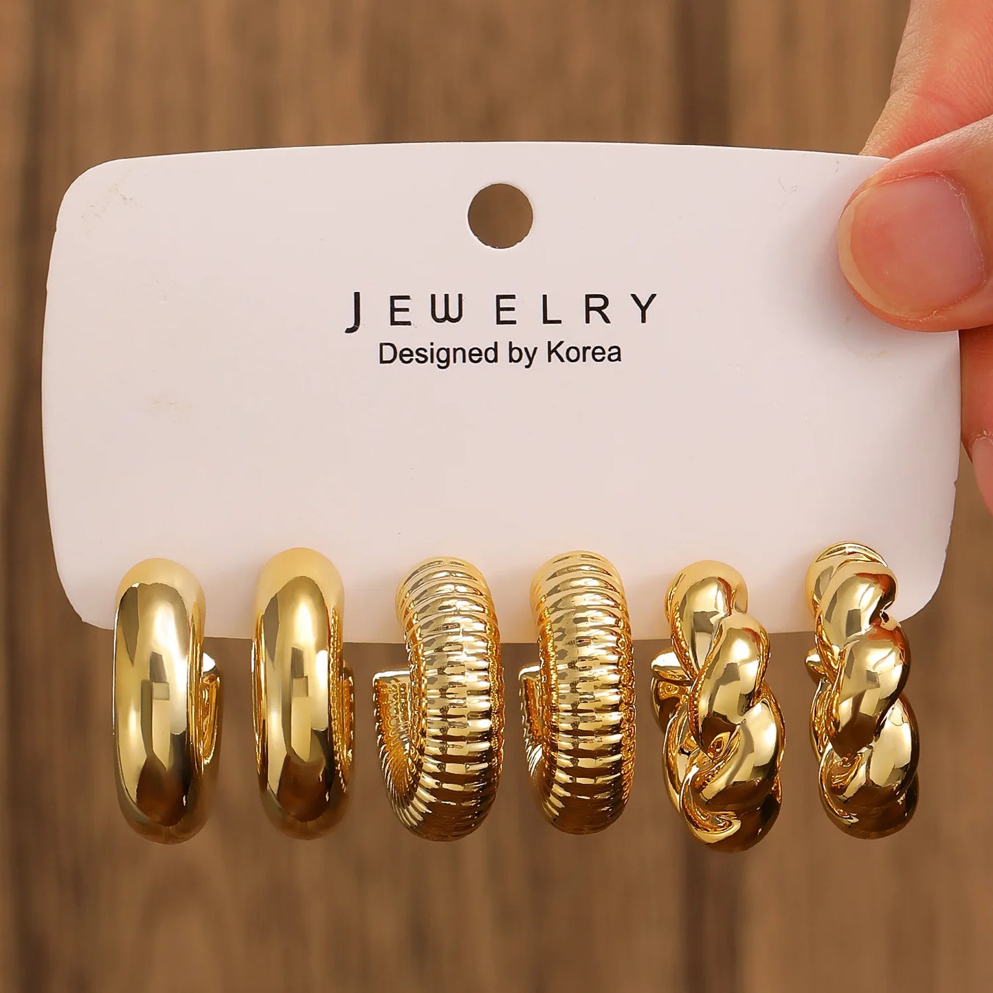 Luna Geometric 3-Piece Earring Set