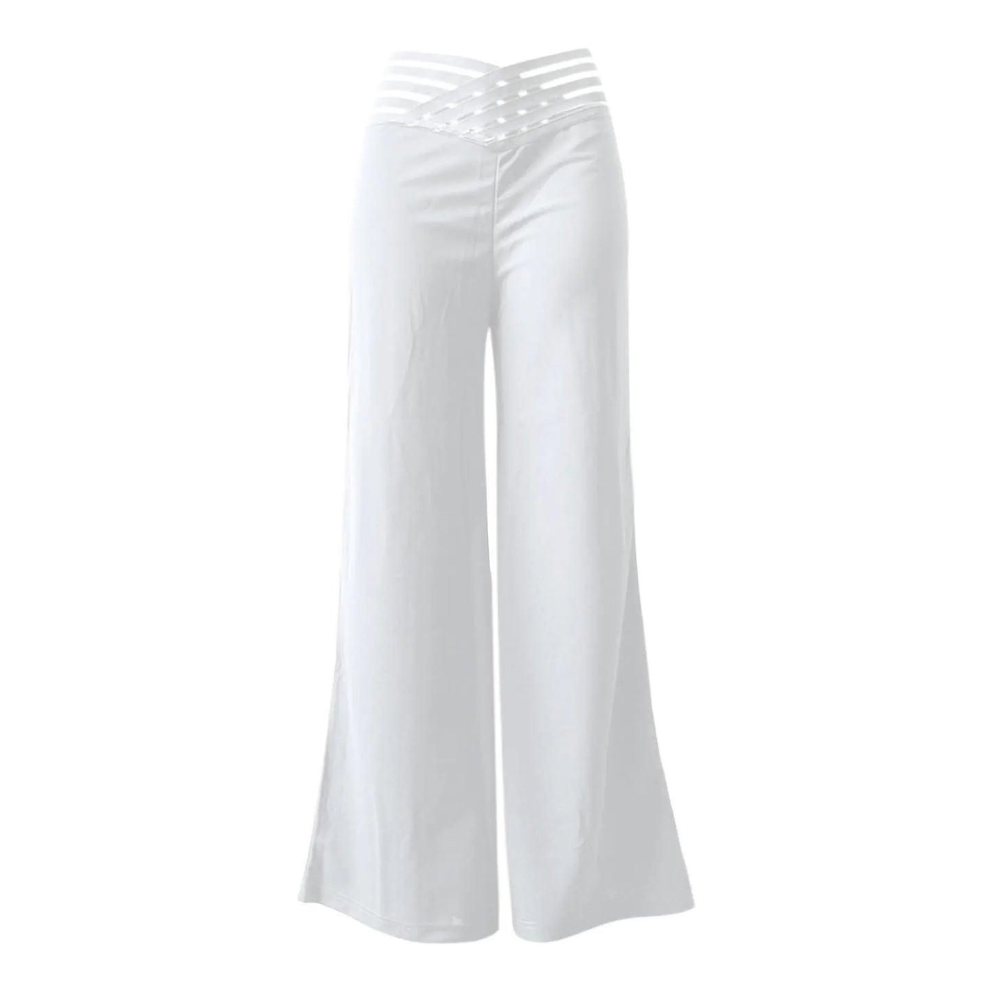 Crisscross High Waist Wide Leg Trousers