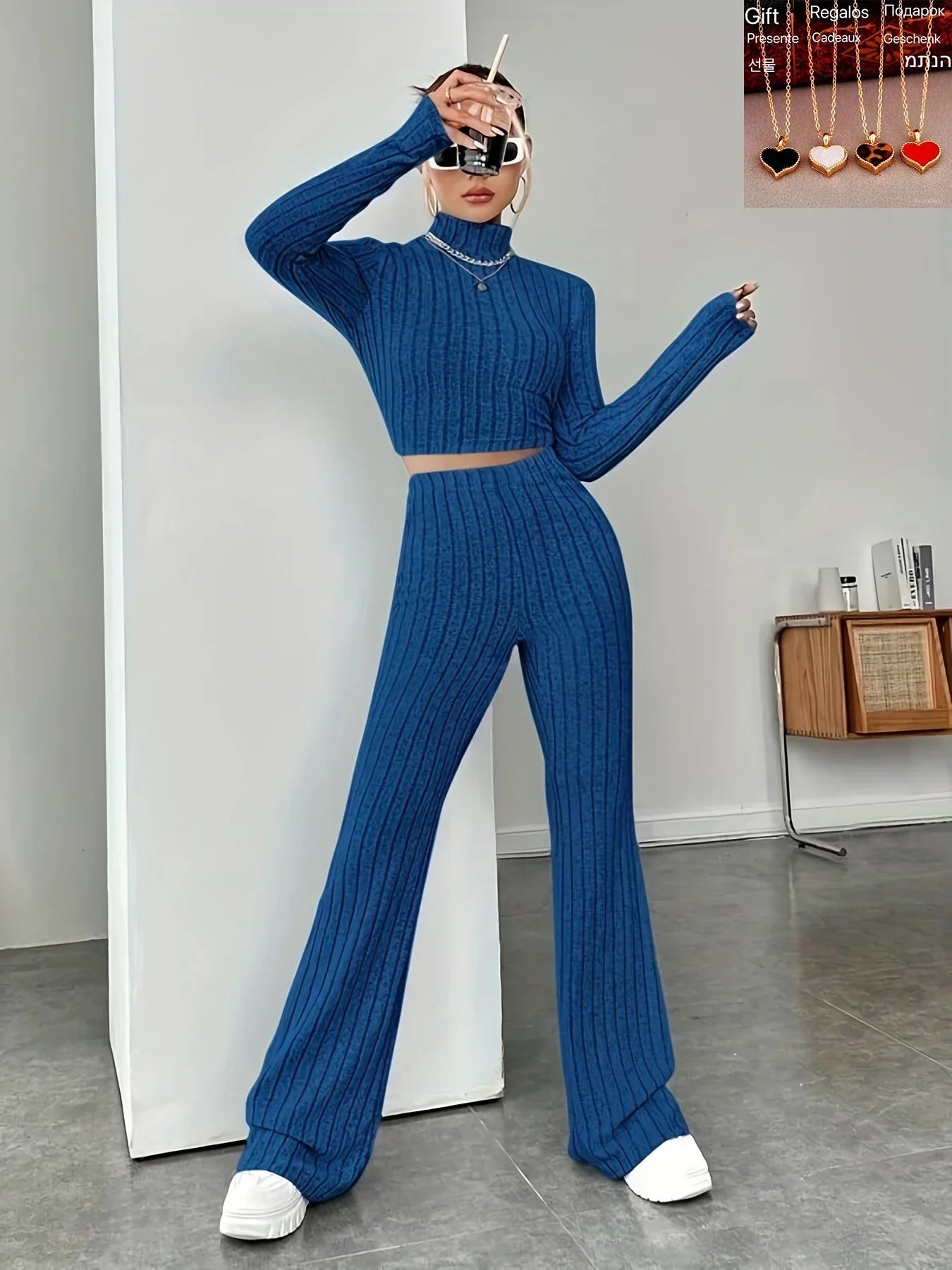 Knitted 2 Piece Sets Women Tracksuit