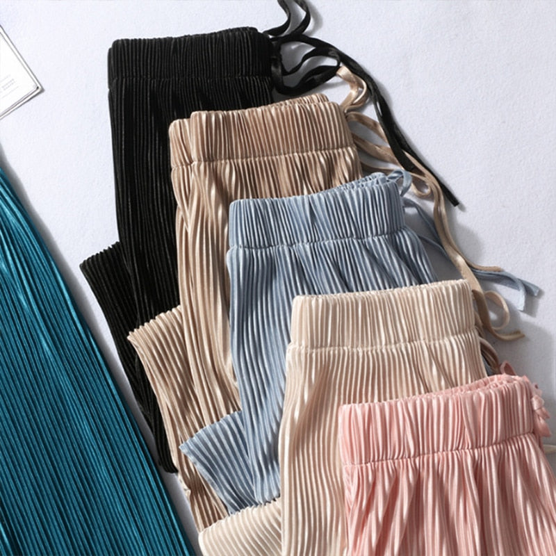 Pleated Ice Silk Trousers