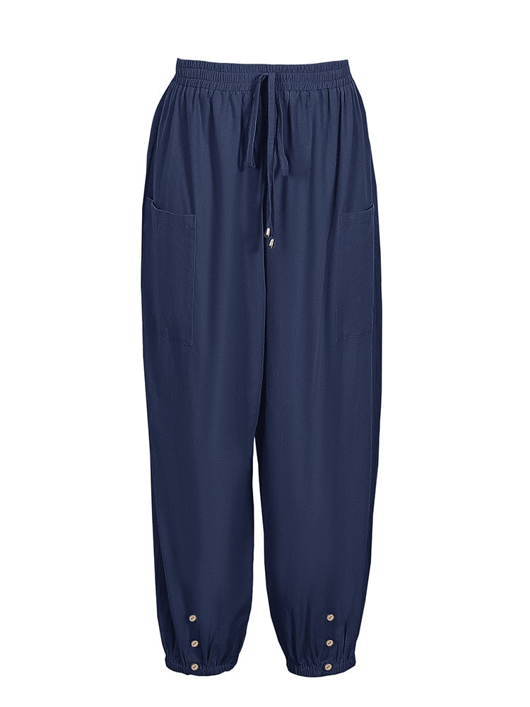 Buttoned Linen Trousers