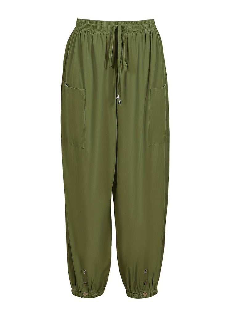 Buttoned Linen Trousers