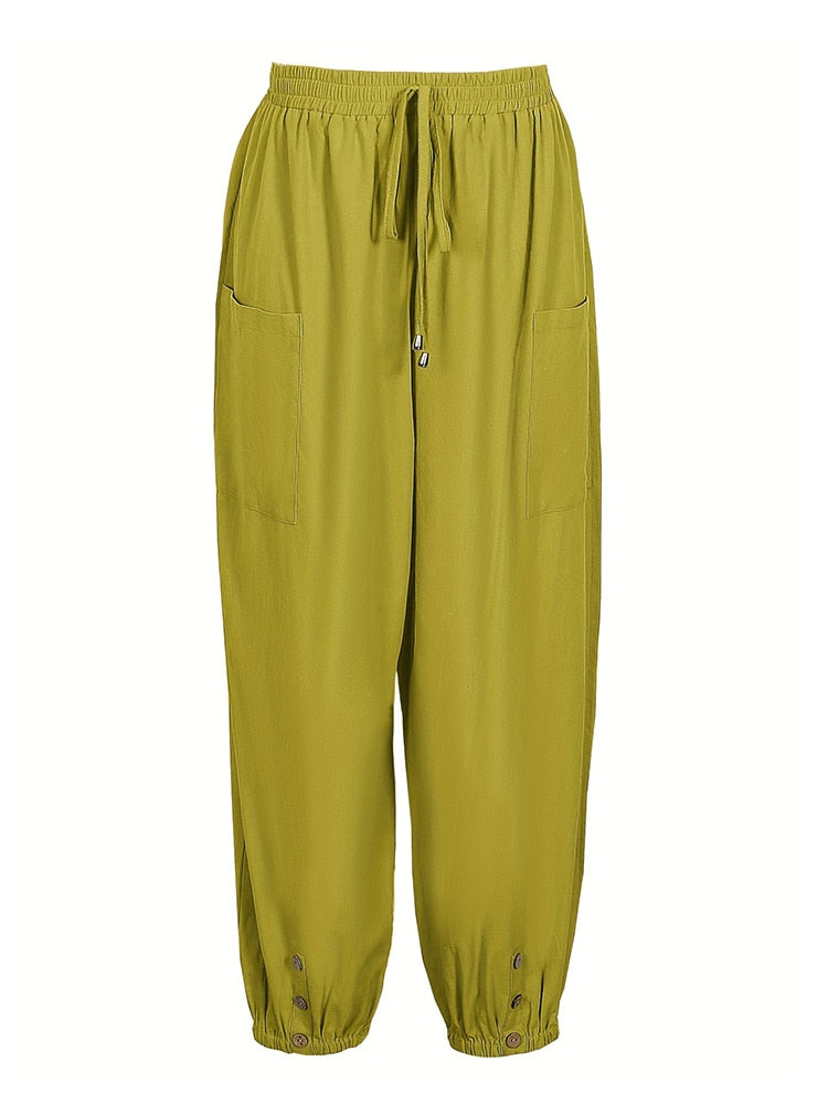 Buttoned Linen Trousers