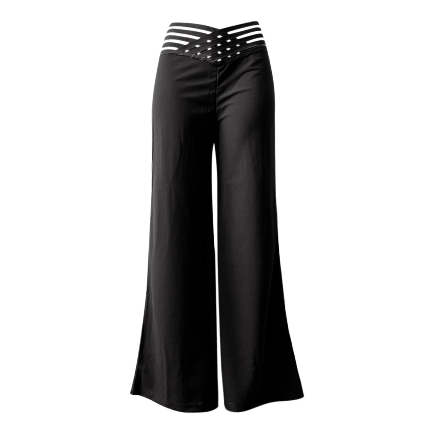 Crisscross High Waist Wide Leg Trousers