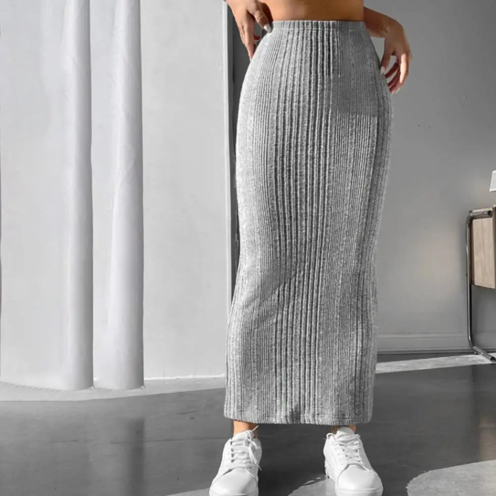 Slim-fit High Waist Knitted Maxi Skirt