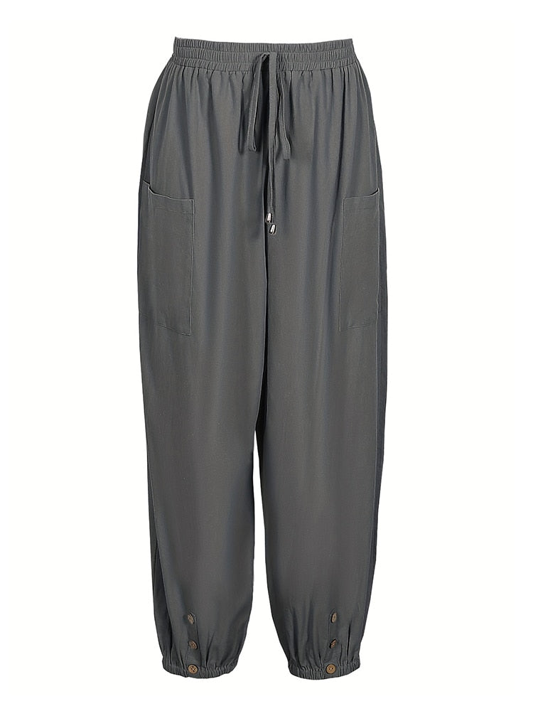 Buttoned Linen Trousers