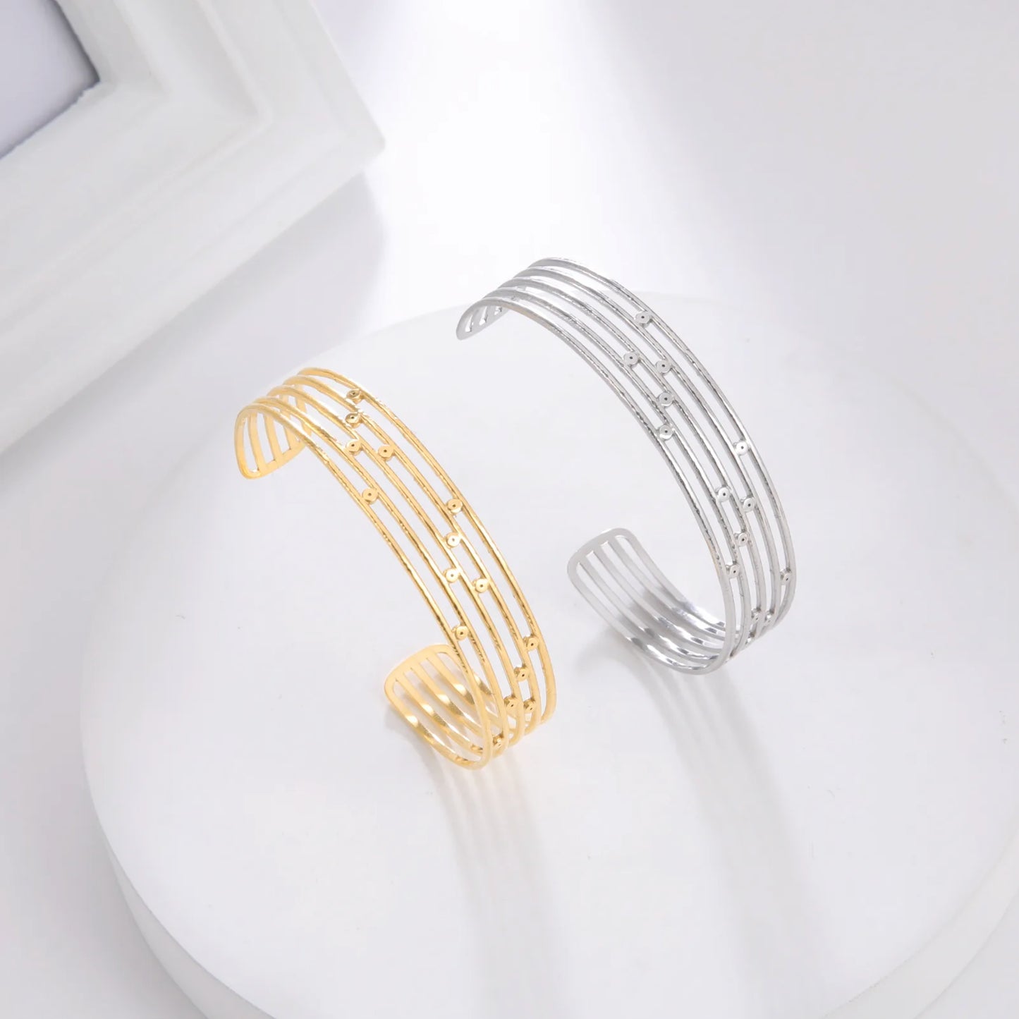 Geometric Double Twist Bangle