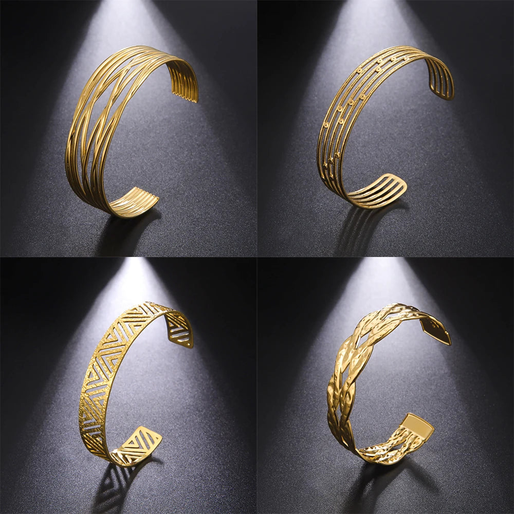 Geometric Double Twist Bangle