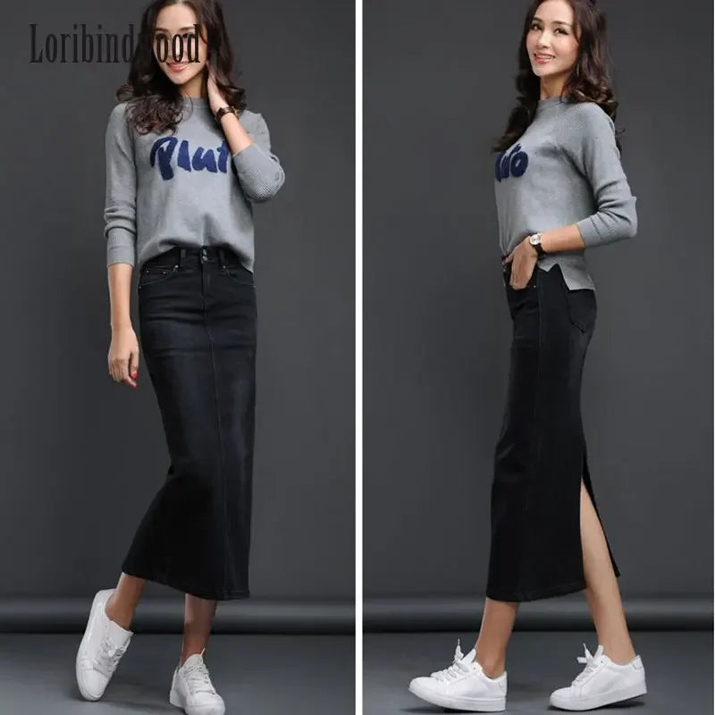 Long Jean Skirt