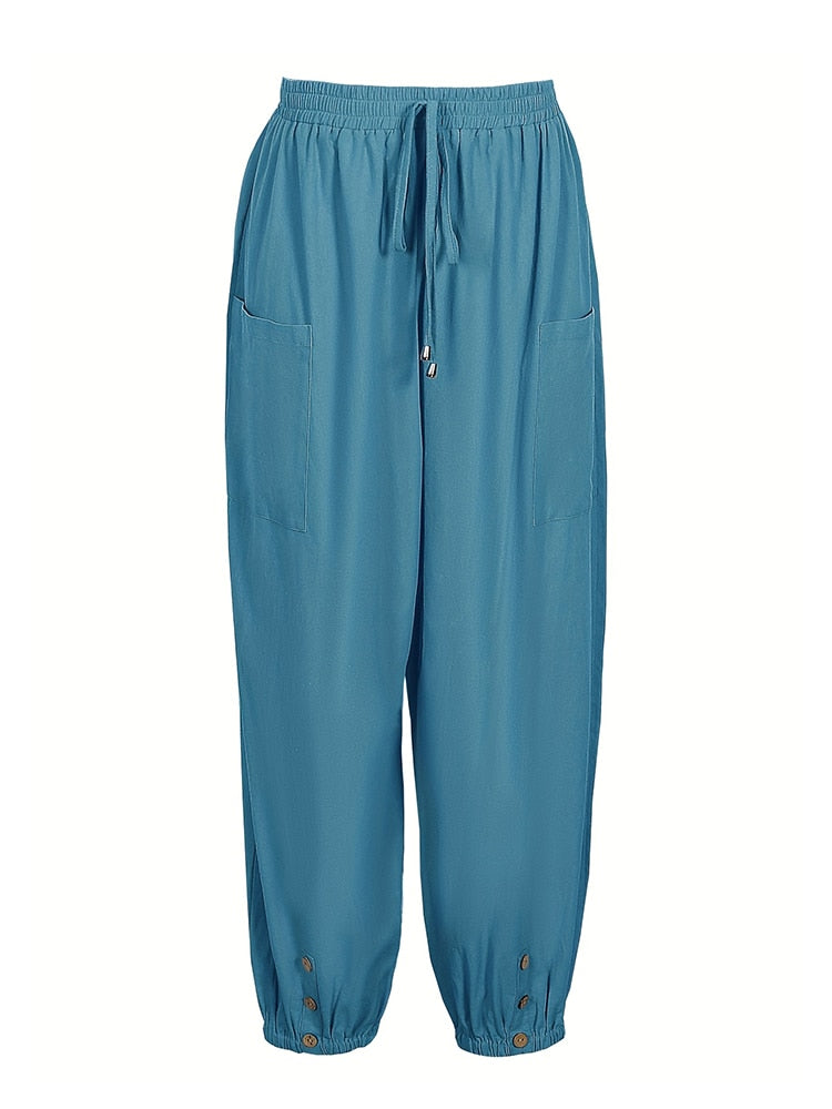 Buttoned Linen Trousers