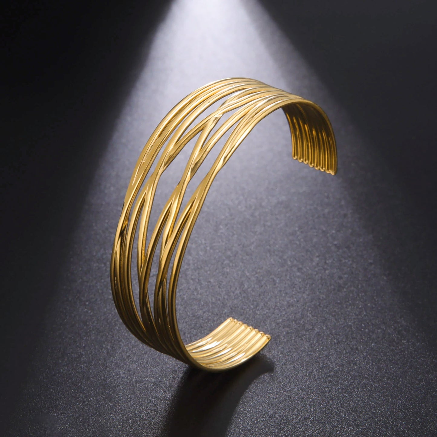 Geometric Double Twist Bangle