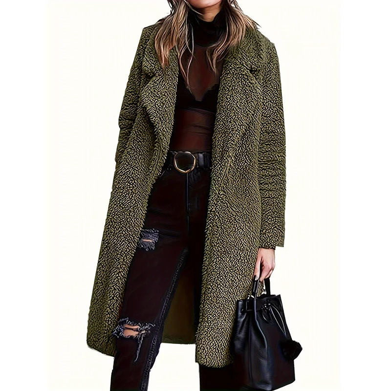 Fuzzy Fleece Long Cardigan
