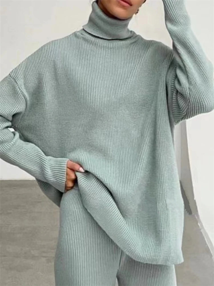 Knitted Tracksuit 2 Piece Women Sets