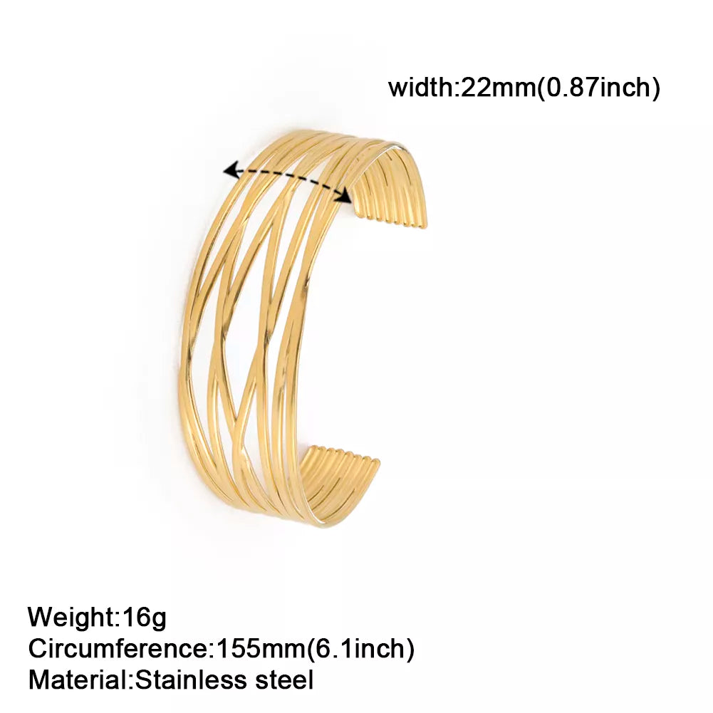 Geometric Double Twist Bangle