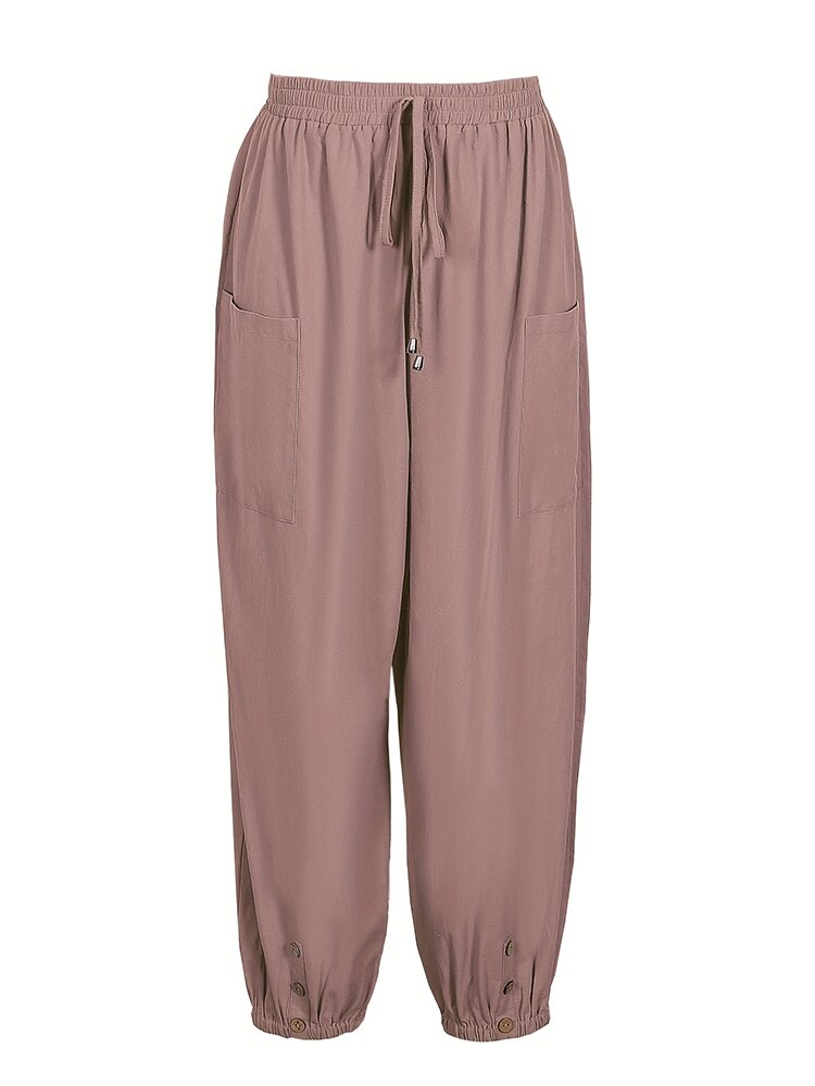 Buttoned Linen Trousers