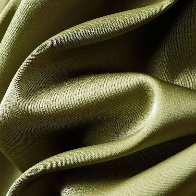 Silk Satin Straight-leg Pants