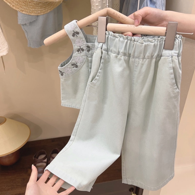 Embroidered Denim Outfit