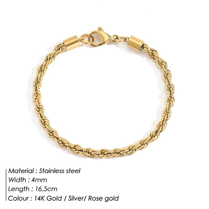 Twisted Rope Chain Bracelet