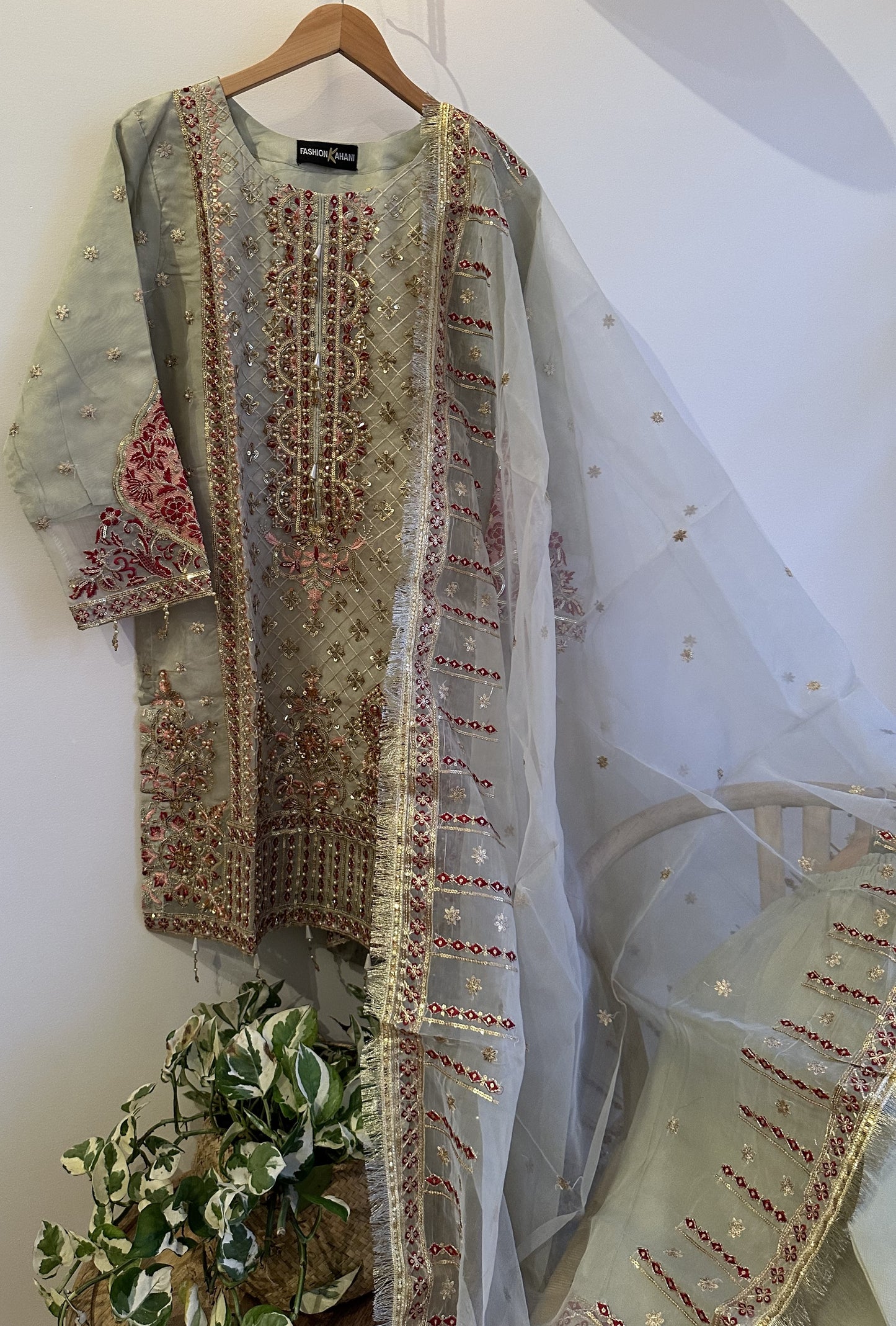 Ready Made Organza Gharara Dress