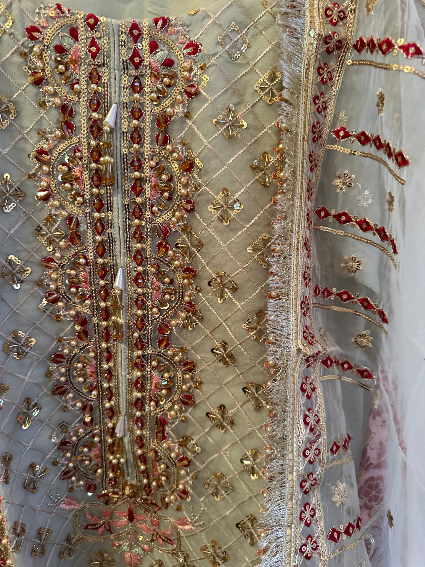 Ready Made Organza Gharara Dress