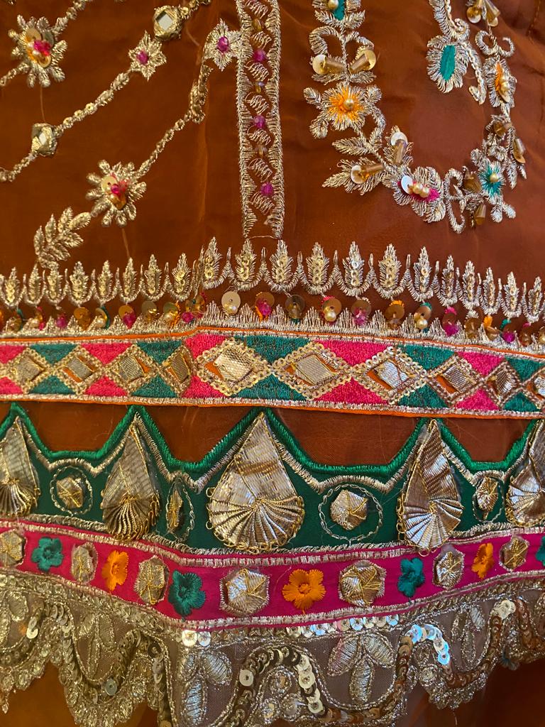 Ready Made Organza Gharara Dress