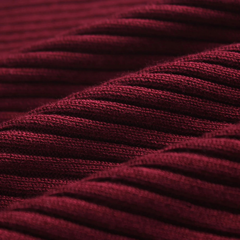 Knit Style Turtleneck Winter Maxi Dresss