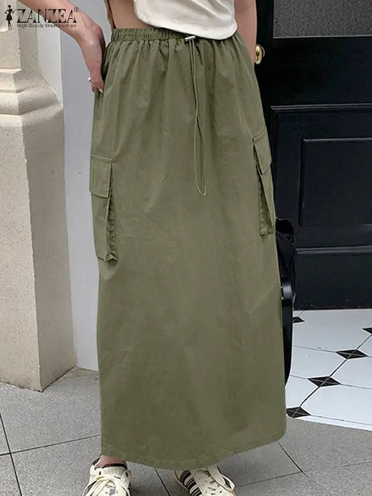 Cargo Long Maxi Skirt
