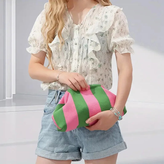 Soléa Woven Cloud Clutch