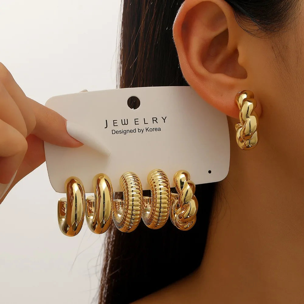 Luna Geometric 3-Piece Earring Set