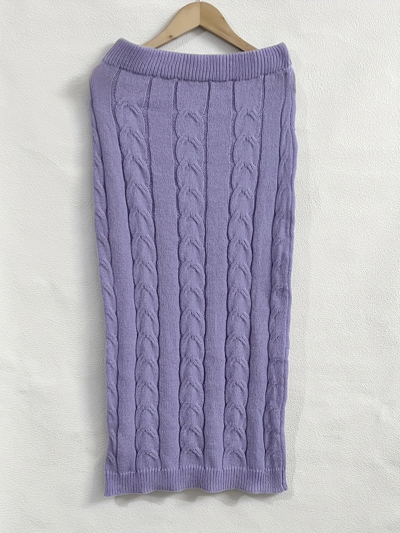 Knitted Long Sleeve Sweater and Skirt