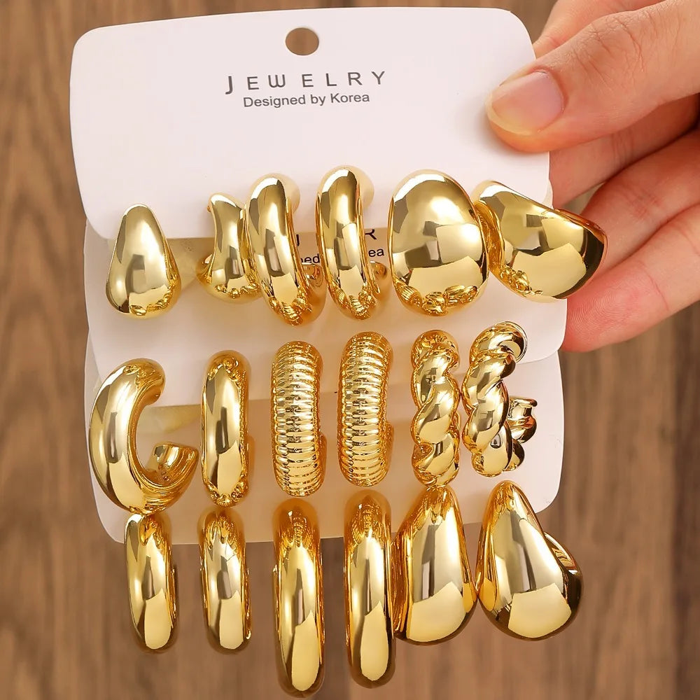 Luna Geometric 3-Piece Earring Set