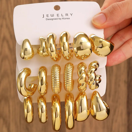 Luna Geometric 3-Piece Earring Set