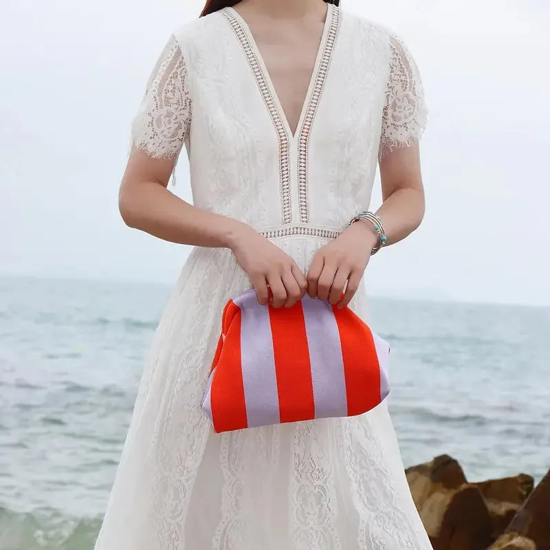 Soléa Woven Cloud Clutch