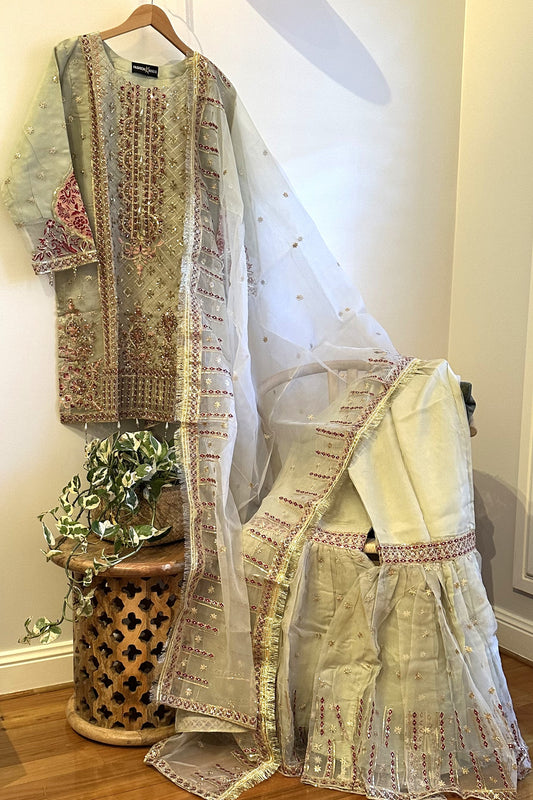 Ready Made Organza Gharara Dress
