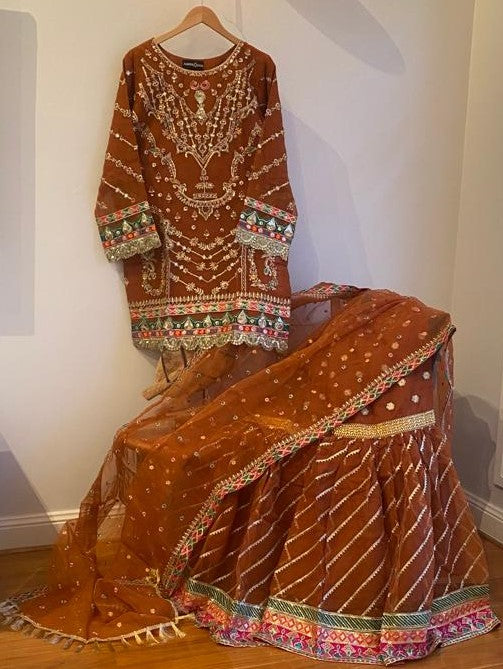 Ready Made Organza Gharara Dress